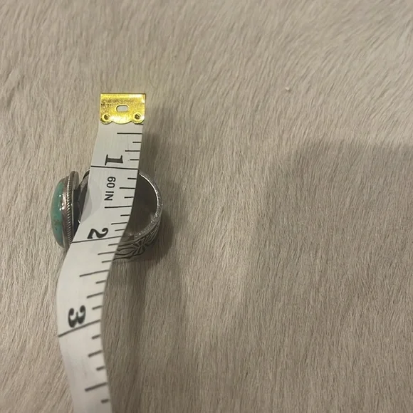 Vintage Native American Southwestern turquoise silver large ring - Picture 12 of 16